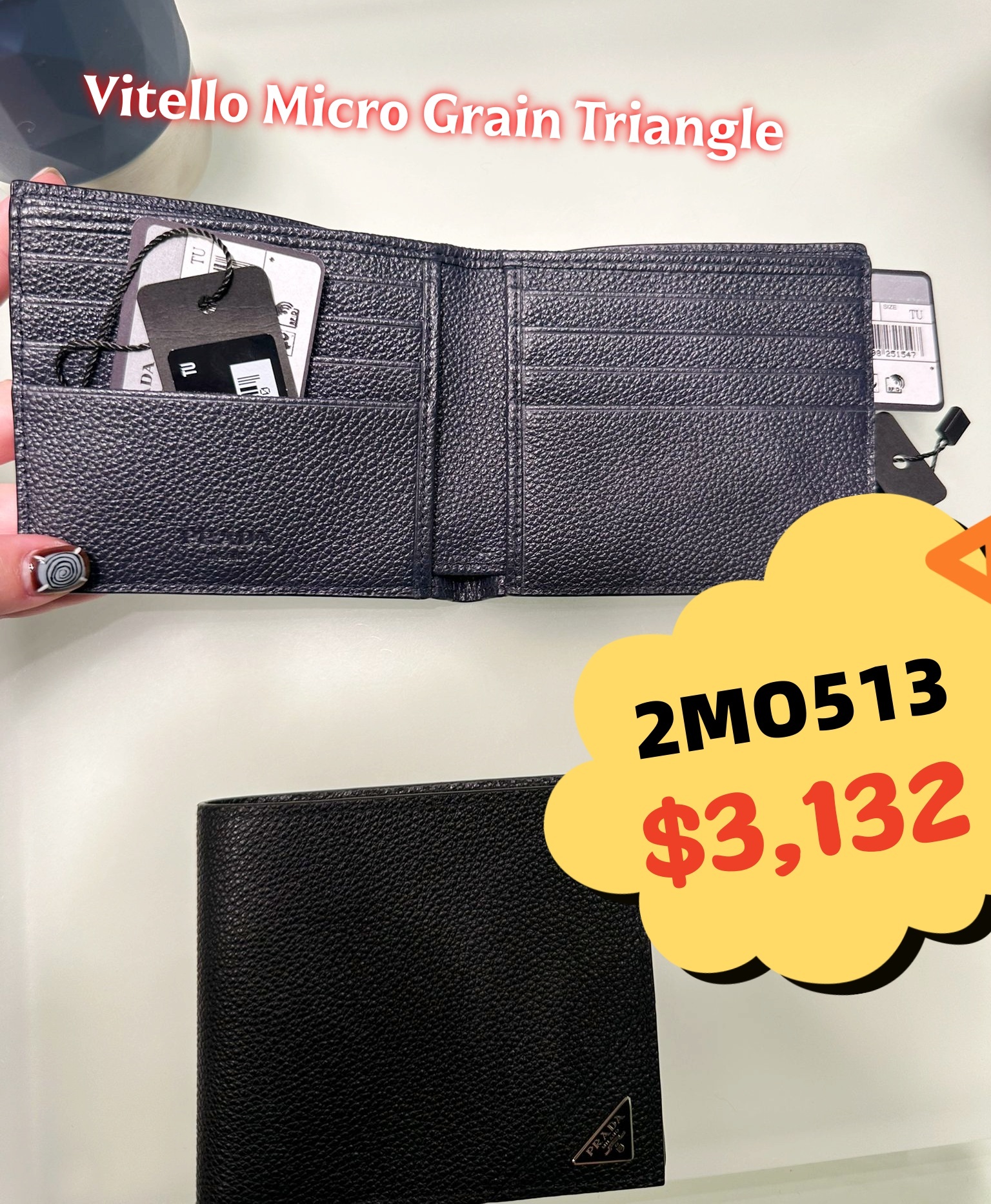 英國代購 -PRA DA 2MO513 Vitello Micro Grain Triangle