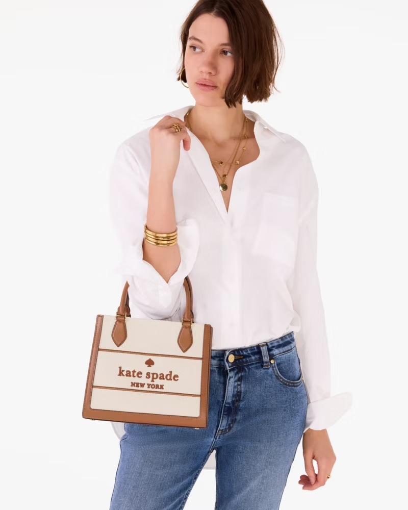 【預購】KATE SPADE H123158 Ellie Canvas Small Tote