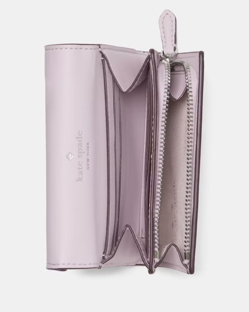 【預購】KATE SPADE H123170 Bridget Crinkle Patent Small L-zip Wallet