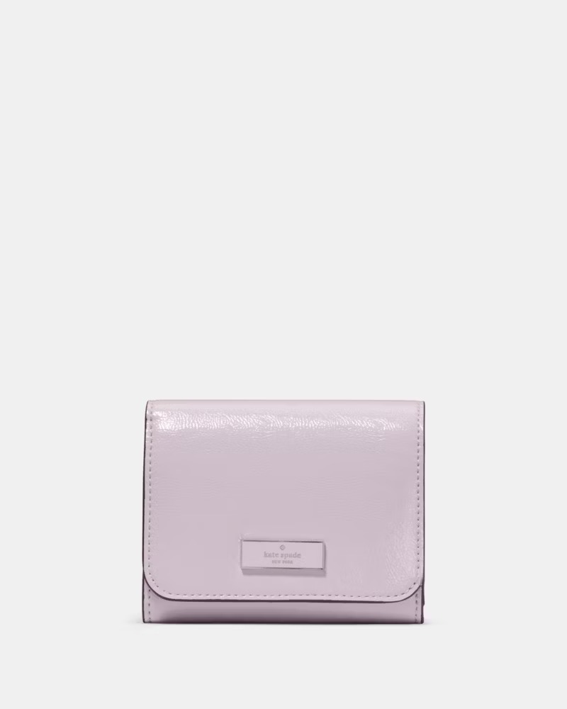 【預購】KATE SPADE H123170 Bridget Crinkle Patent Small L-zip Wallet