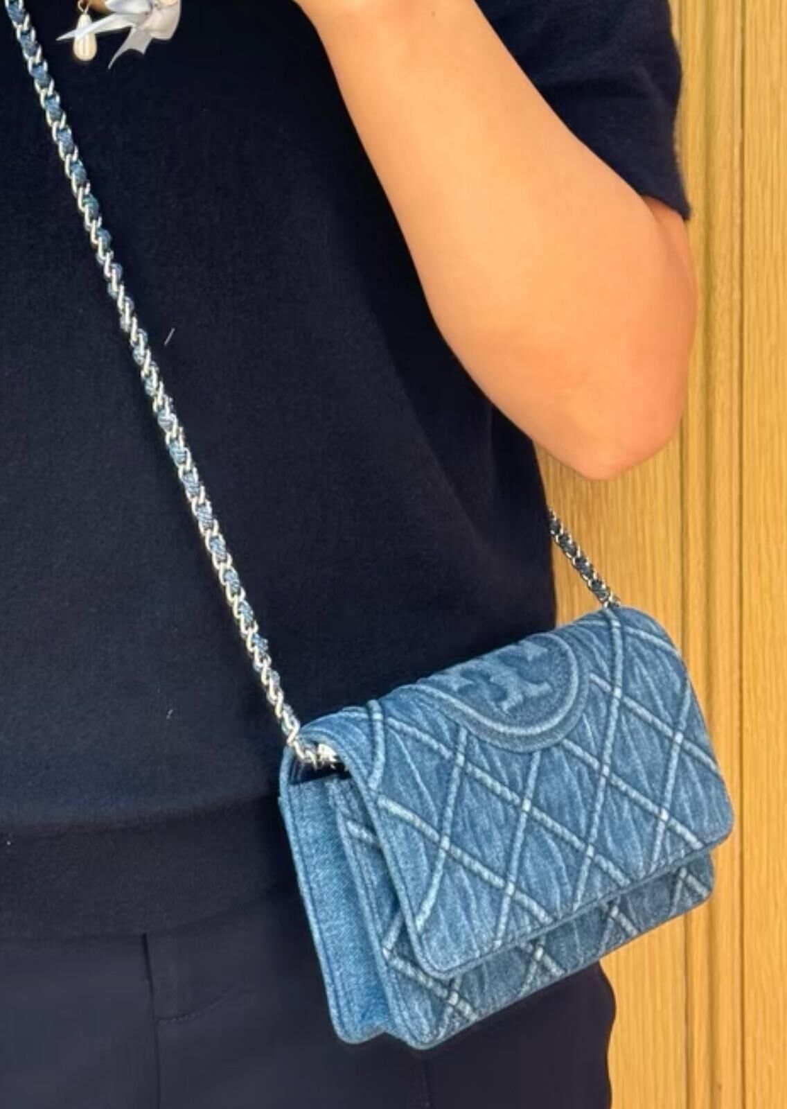 【預購】TORY BURCH H123176 FLEMING DENIM CROSSBODY