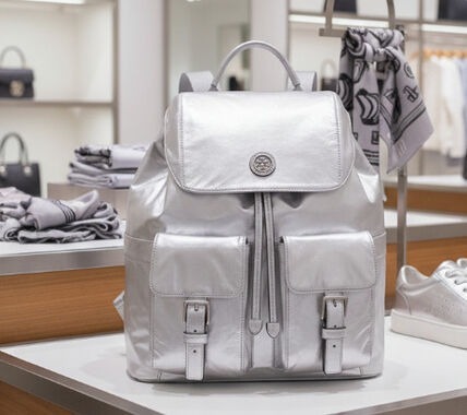 【預購】TORY BURCH H123179 VIRGINIA METALLIC FLAP BACKPACK