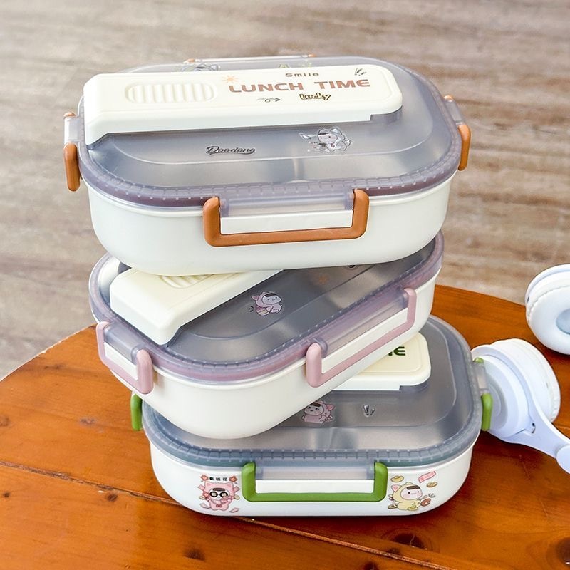 日常 ins风 可收纳餐具 不锈钢 饭盒 餐盒