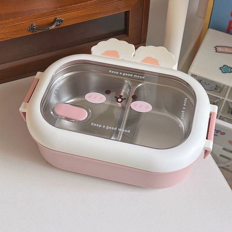 日常 白兔耳朵 不锈钢 餐盒 饭盒