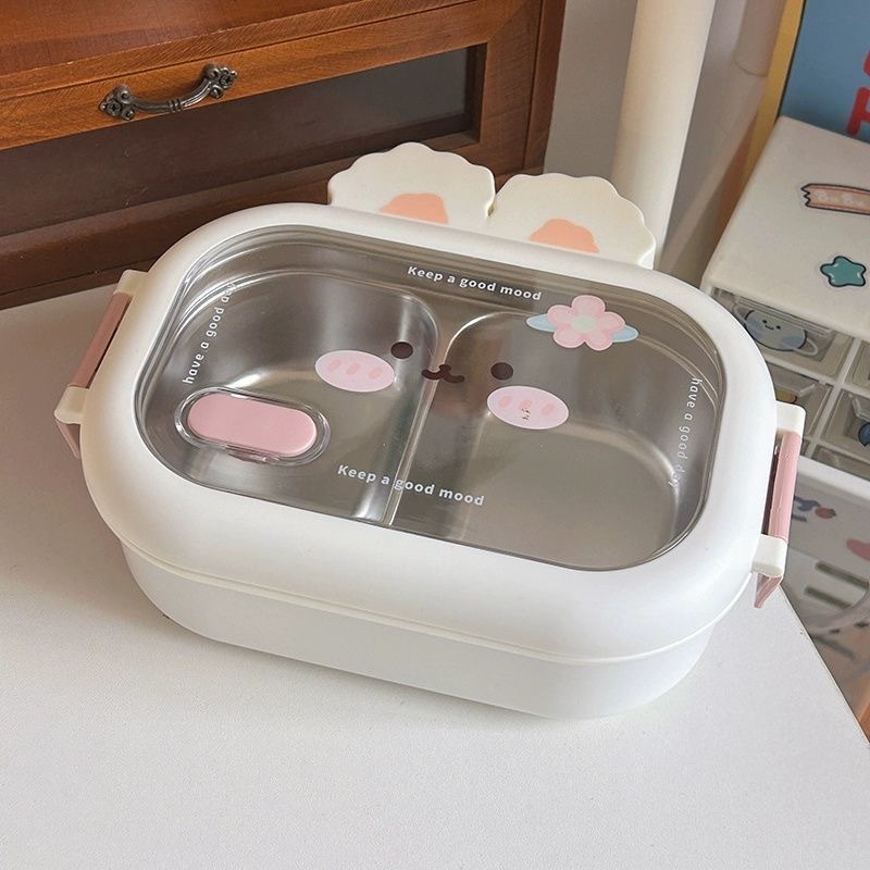 日常 白兔耳朵 不锈钢 餐盒 饭盒