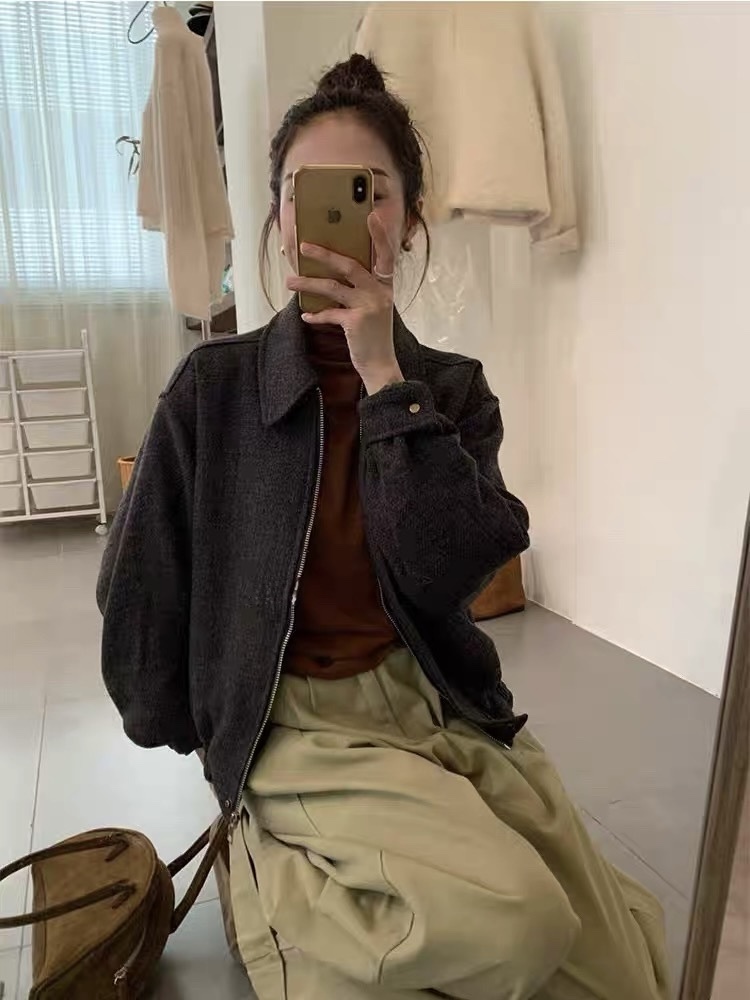 363 韓系簡約毛呢外套