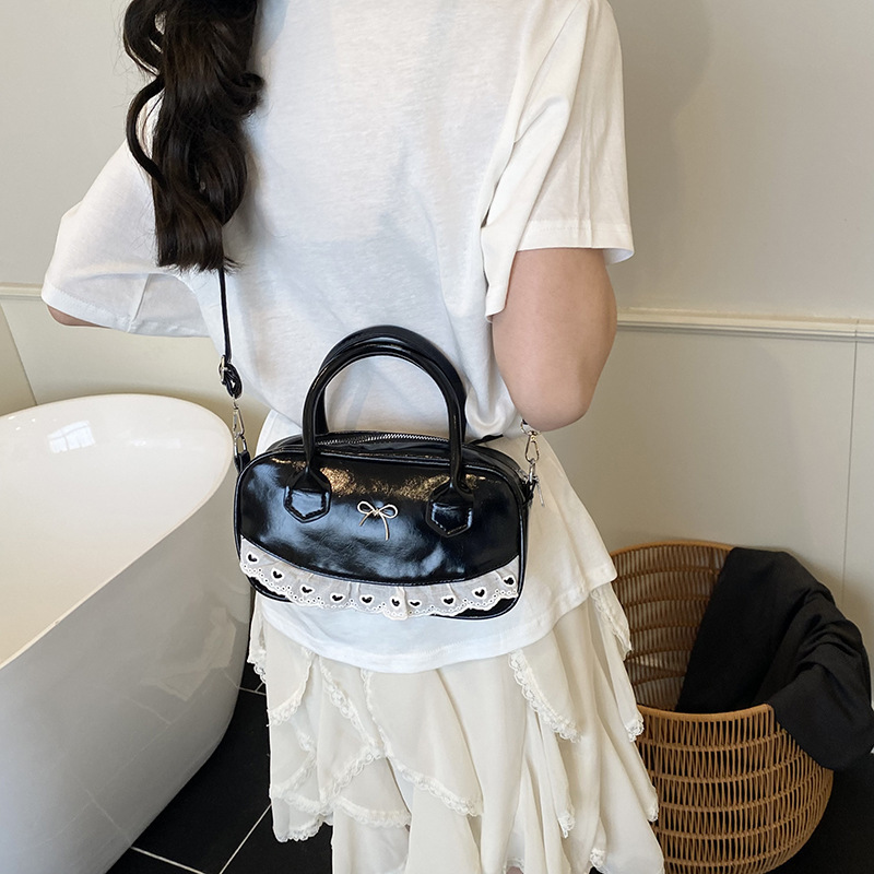 K-Style Minimal Solid Color Trendy Bowling Bag