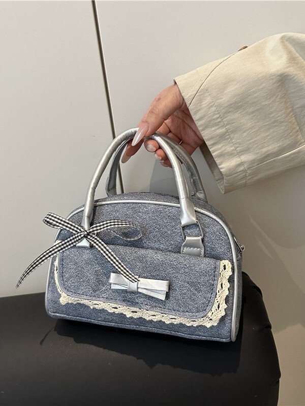 K-Style Lace Bow Boston Bag