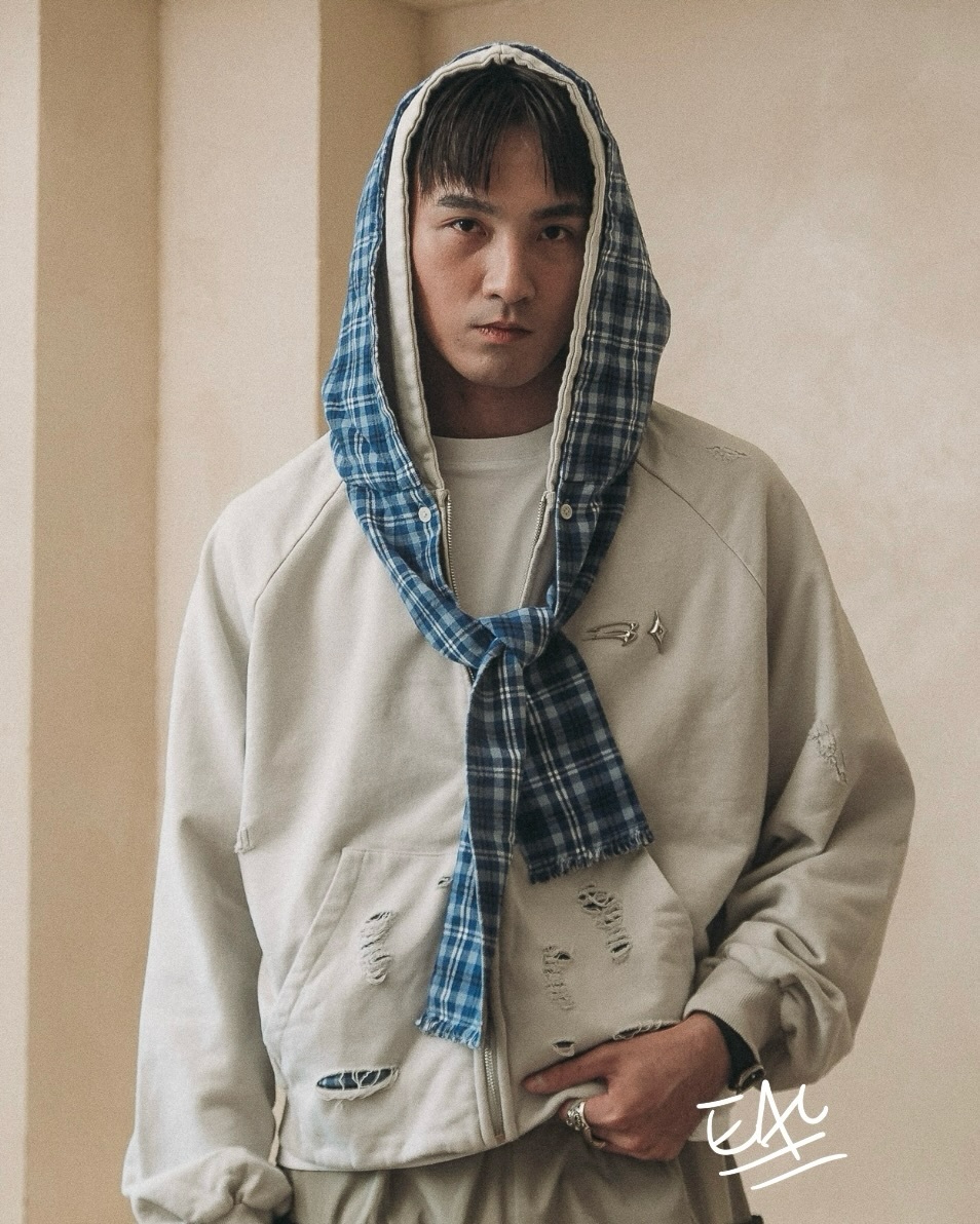 【車庫服飾】E'TREALOUEST EAL Removable Hood Zipper Jacket