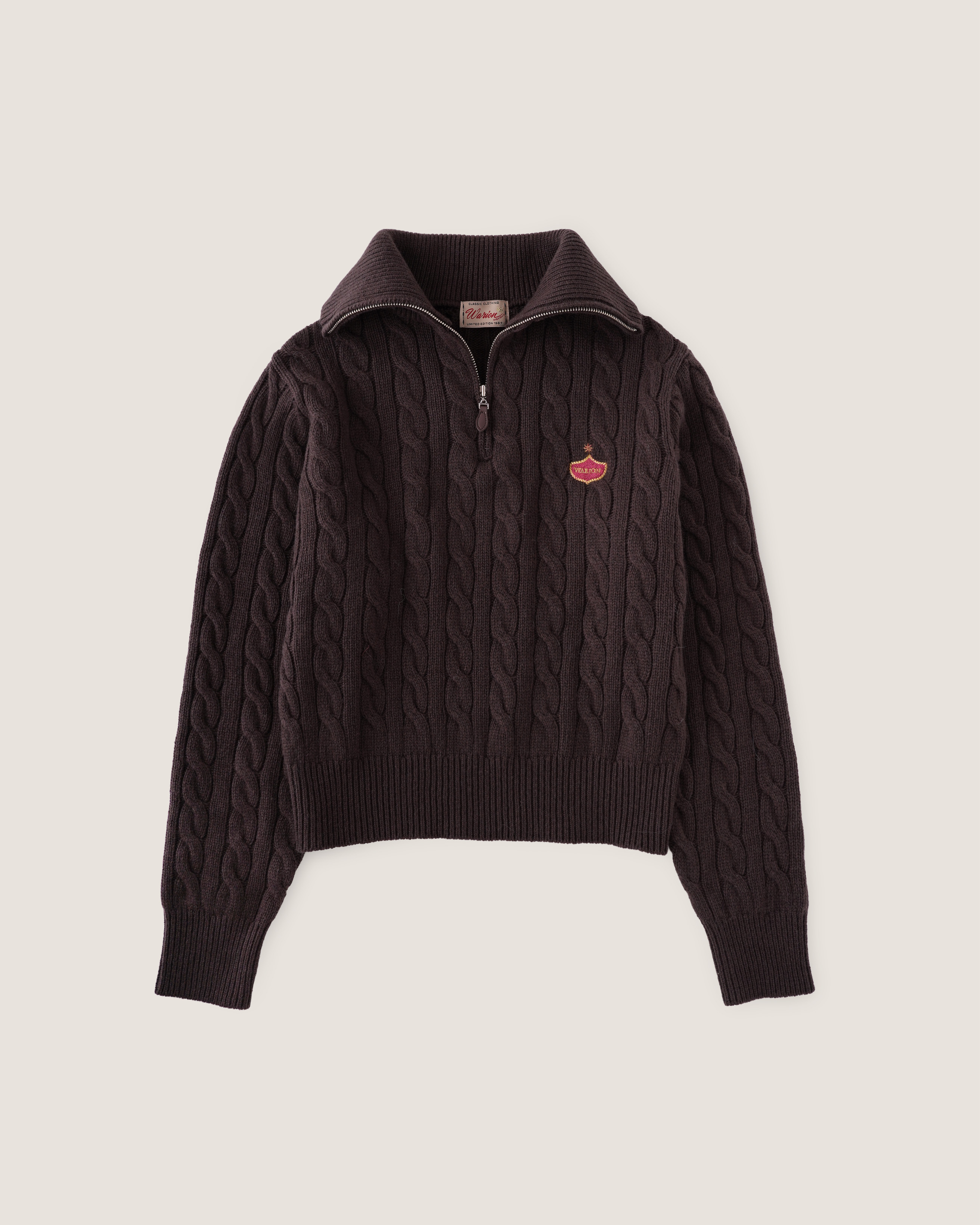 Classic Zip-Up Knit - Brown