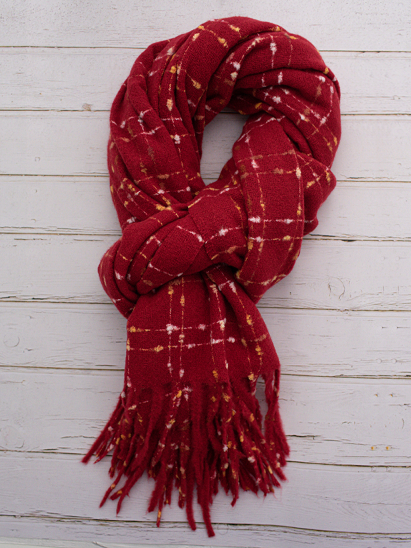 小香風彩色格紋圍巾