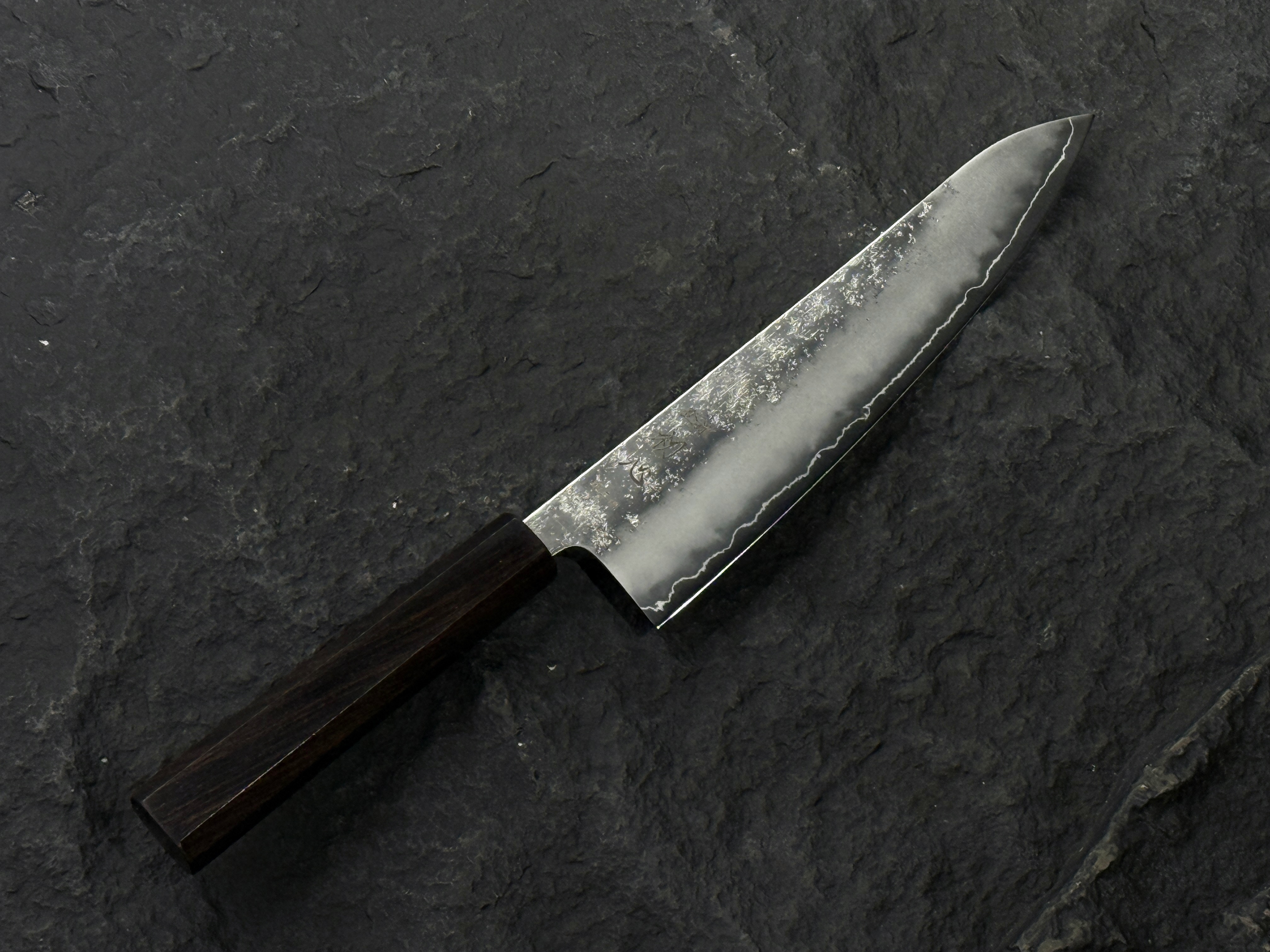 初心 銀嶺 銀三鋼 梨地 牛刀 黑檀柄