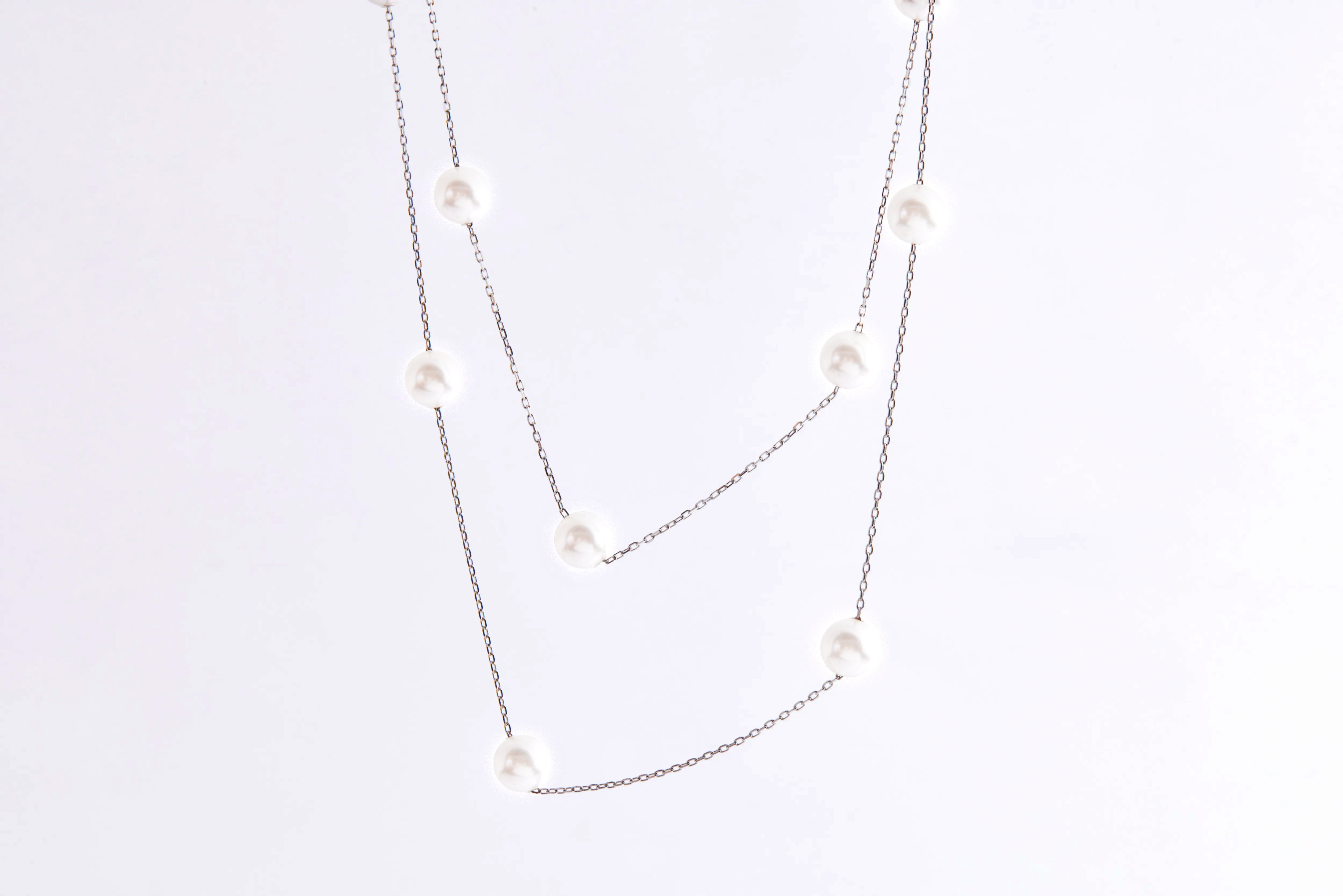 N1109 | 純銀雙鍊珍珠項鍊