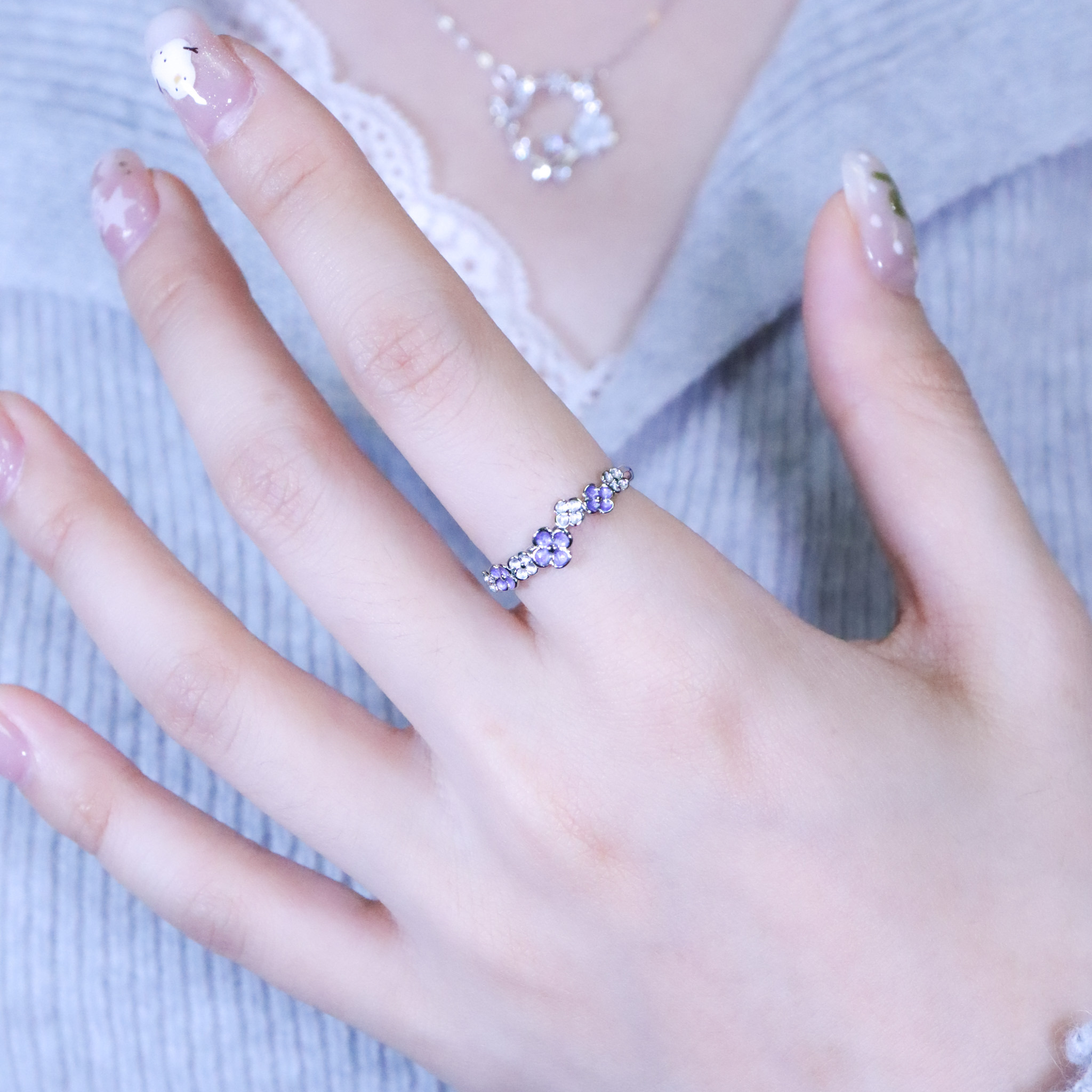 | 925純銀 | 漫紫花語戒指 | RI1025 |