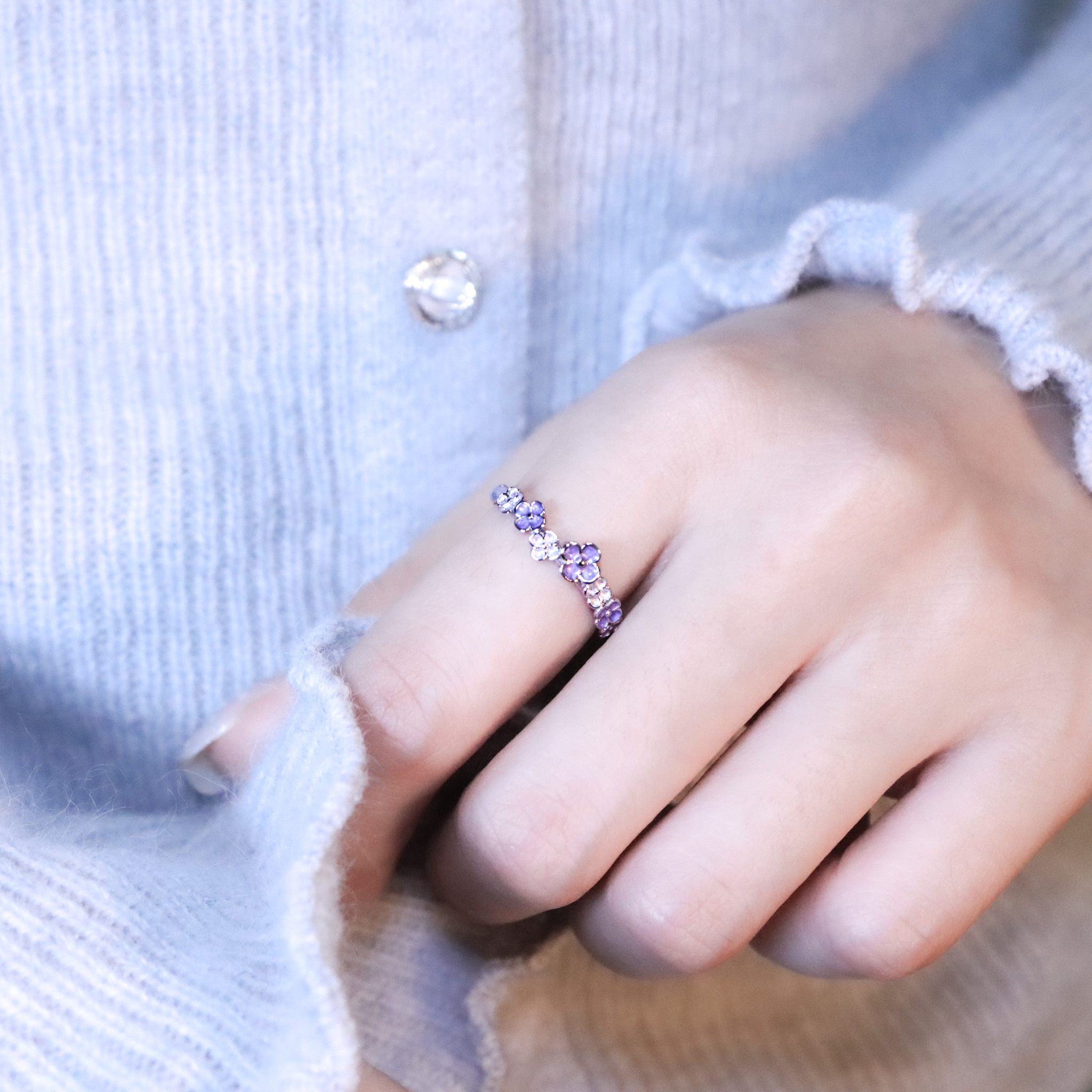 | 925純銀 | 漫紫花語戒指 | RI1025 |