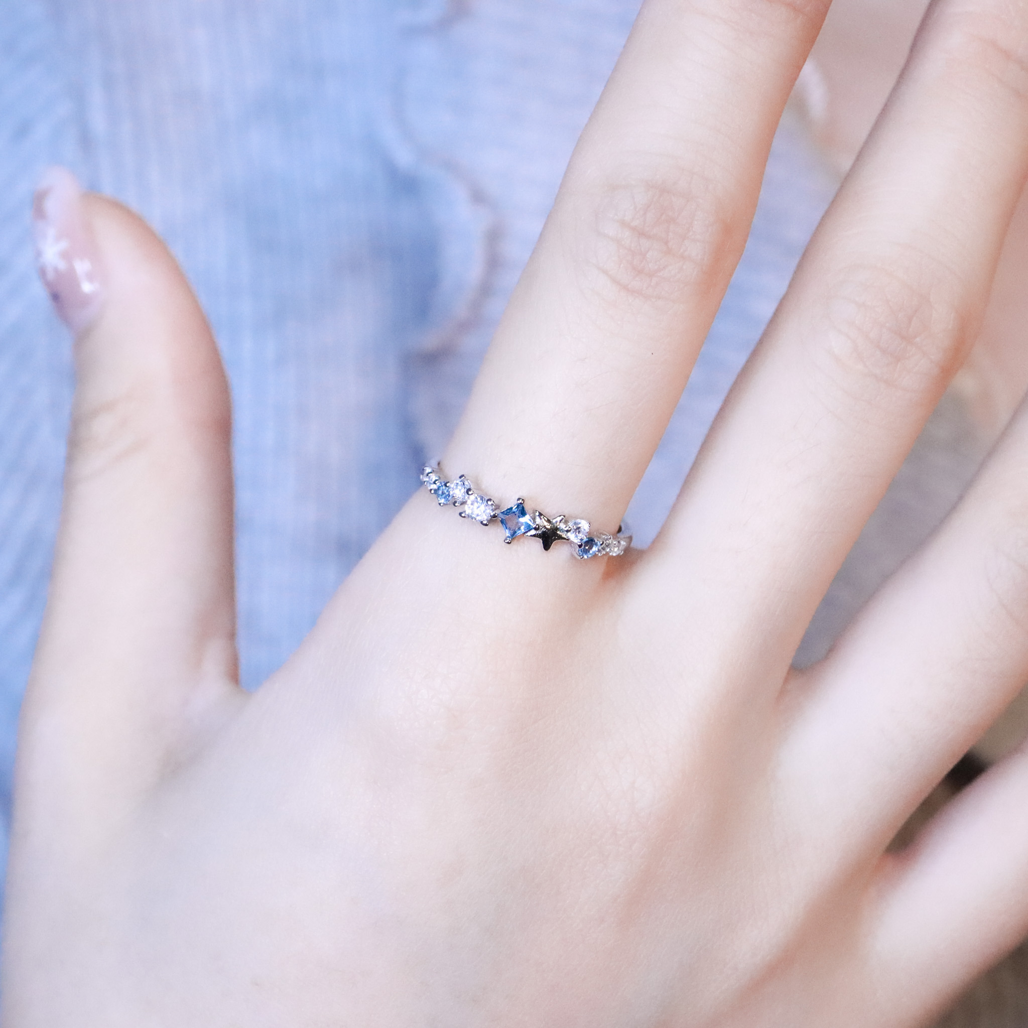 | 925純銀・白金 | 漫藍繁星趣戒指 | RI1014 |