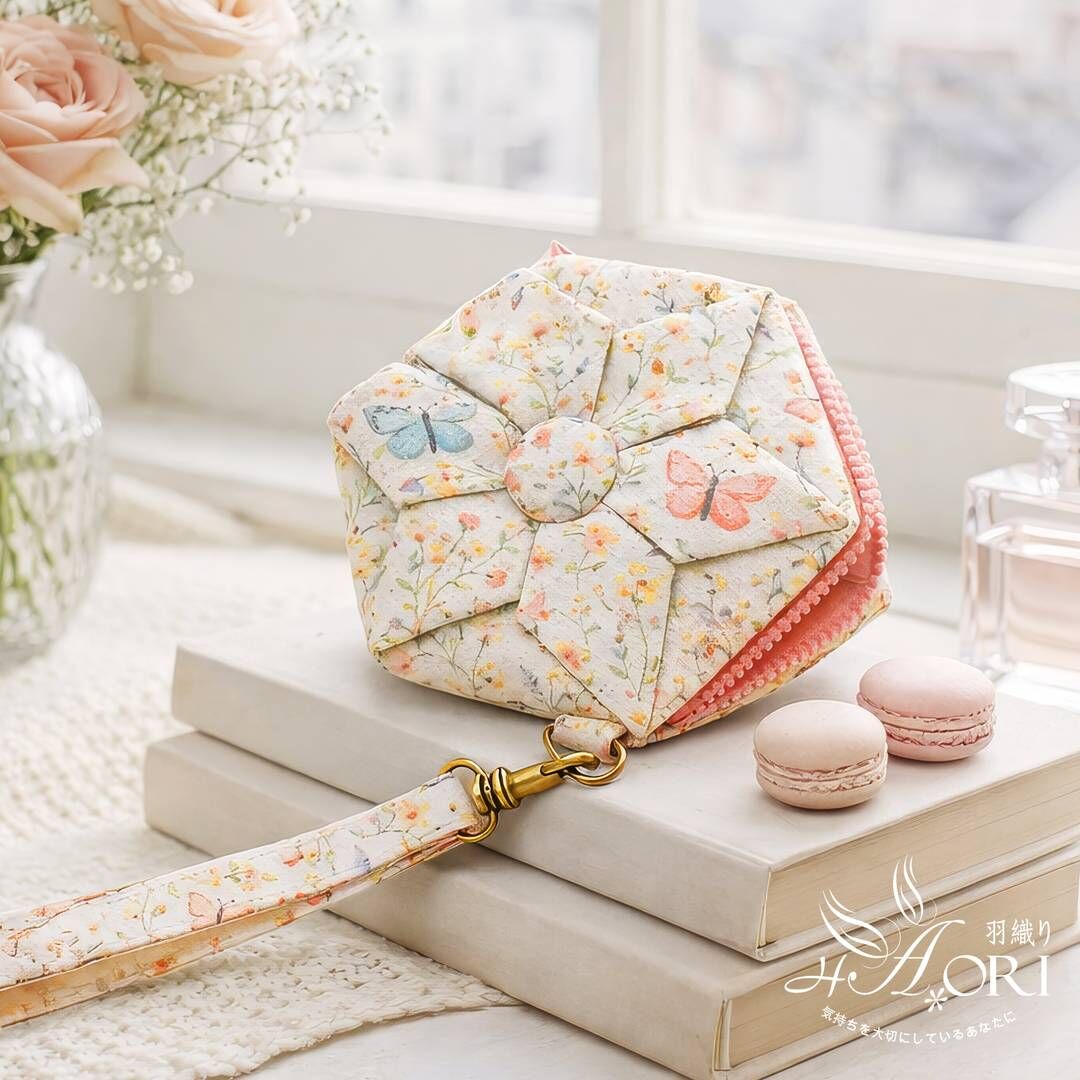 販售原尺寸【紙型】(六角摺花零錢包)