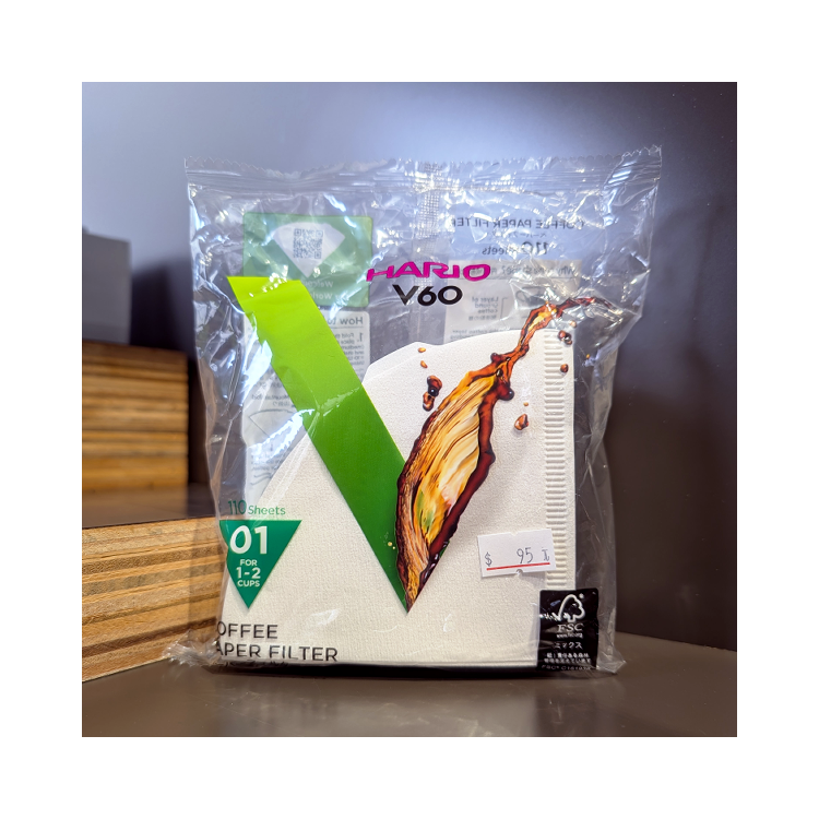 Hario V60錐形濾紙（無漂白：01、漂白：01、02）