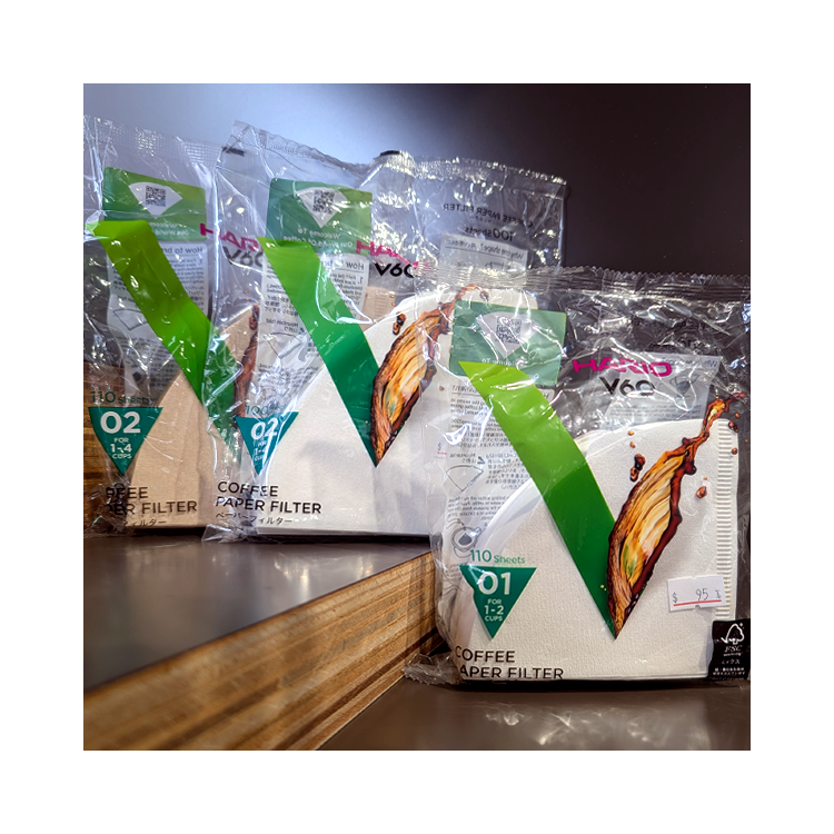 Hario V60錐形濾紙（無漂白：01、漂白：01、02）
