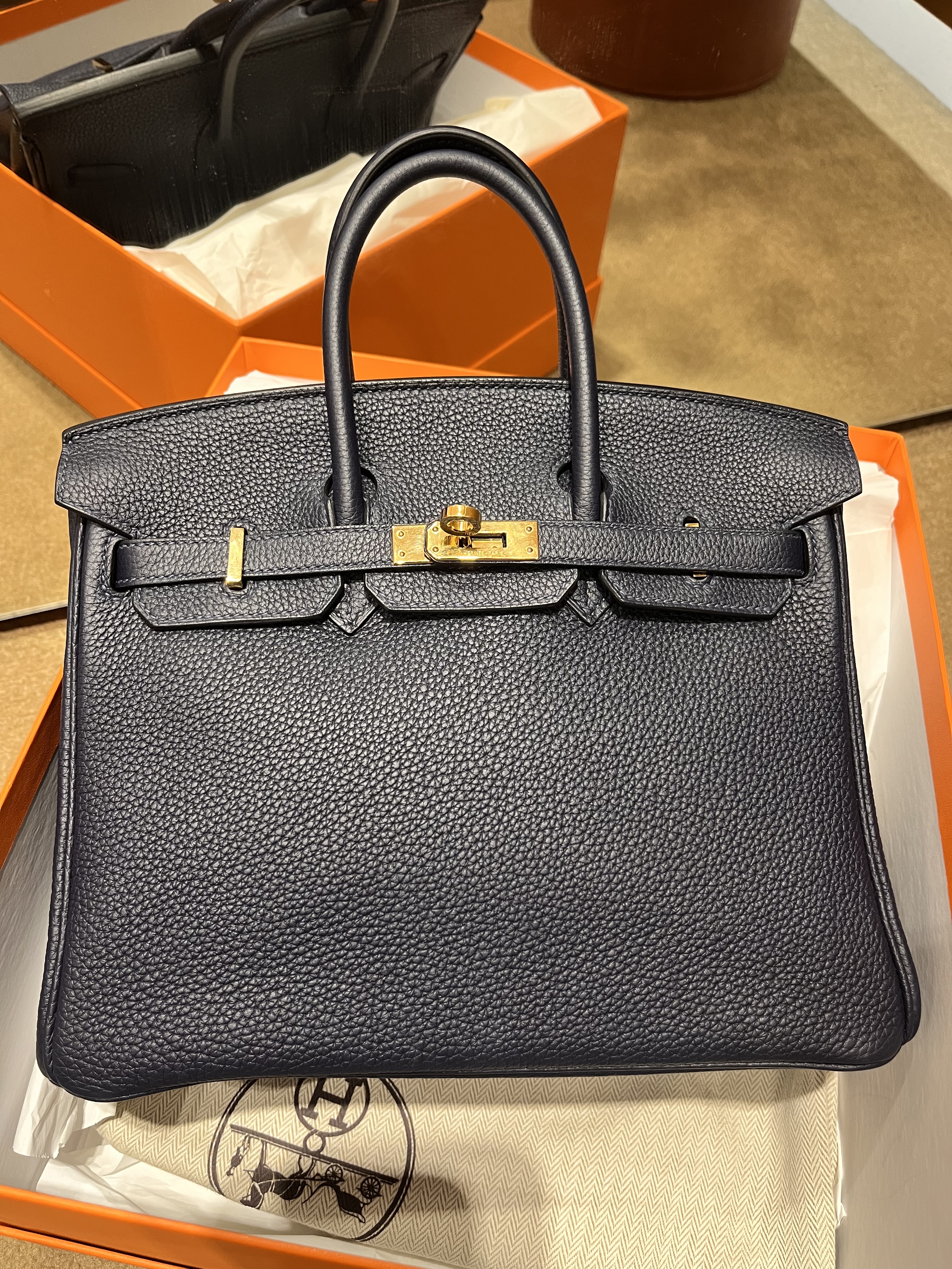 Birkin 25 2Z Bleu nuit cc togo Y （二手99新）