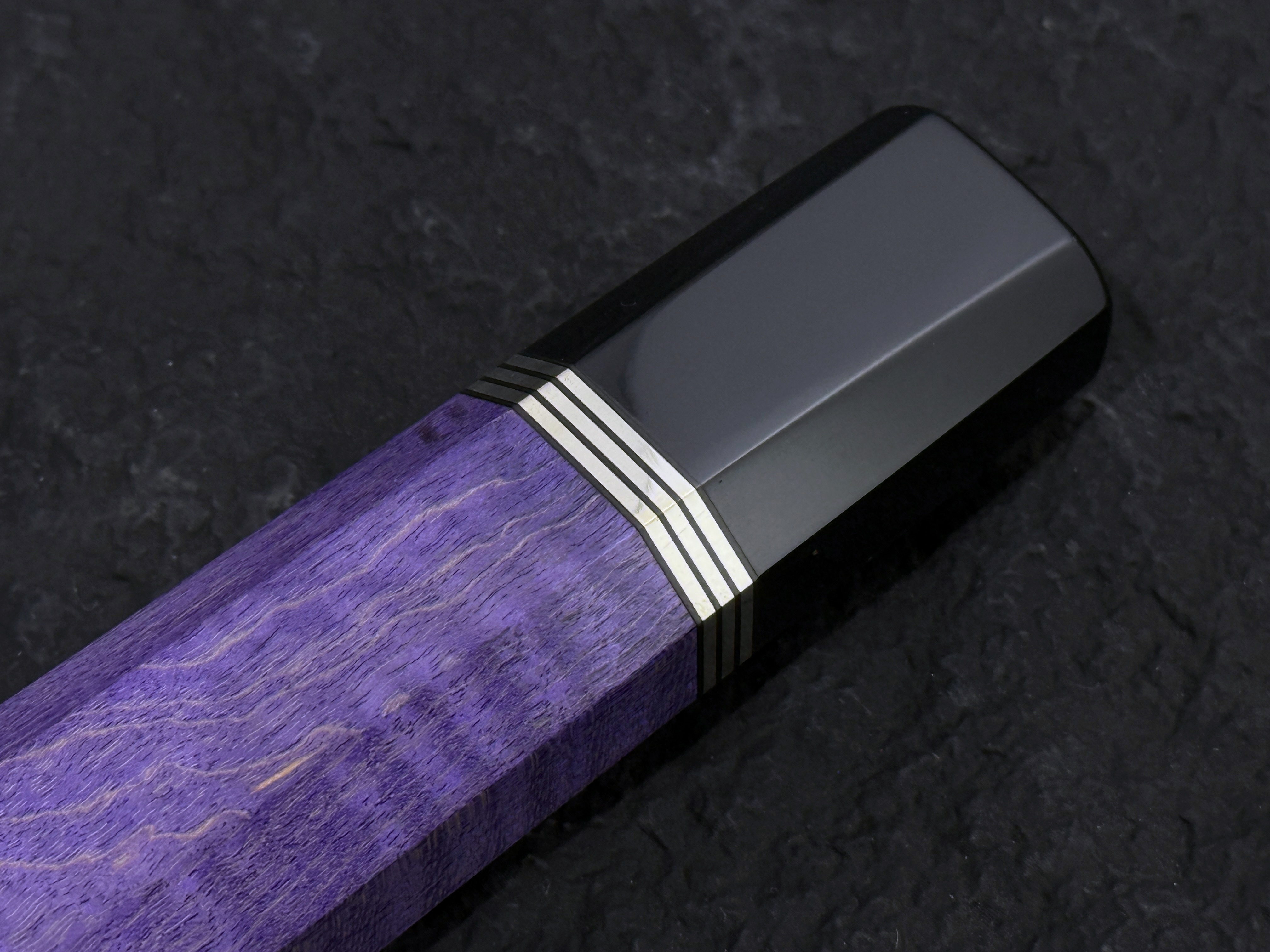 紫色虎紋楓 鎳銀柄 OctaSlim 牛刀用