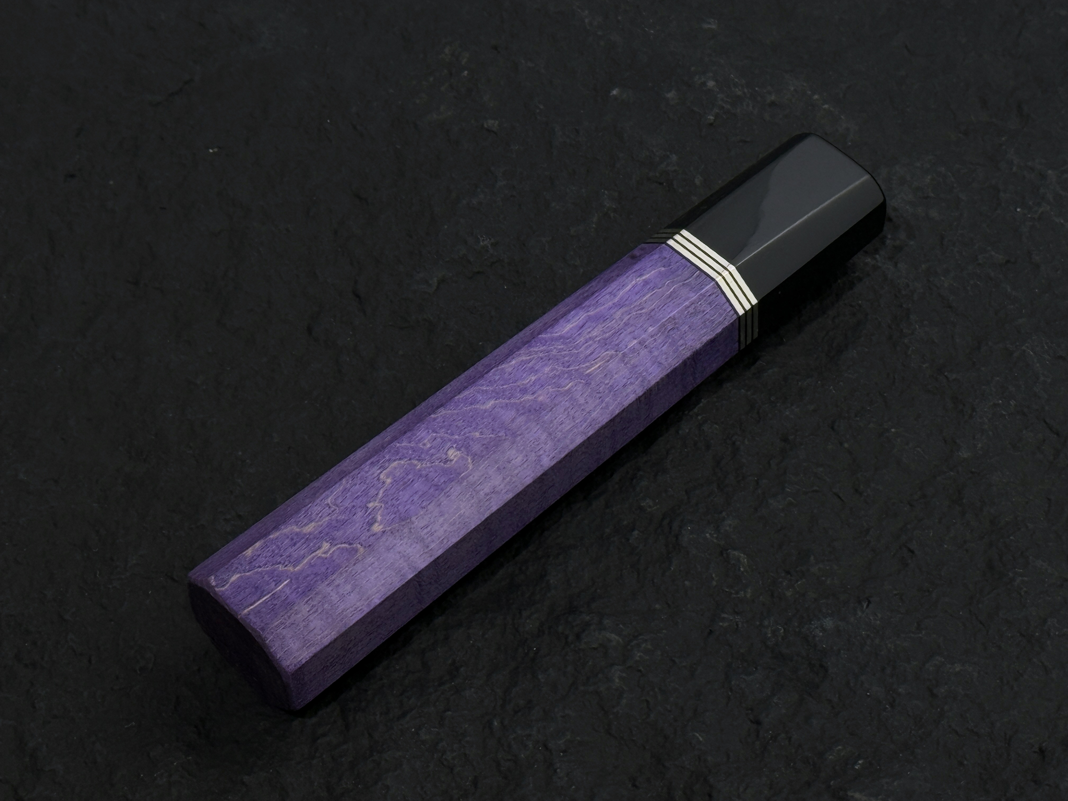 紫色虎紋楓 鎳銀柄 OctaSlim 牛刀用