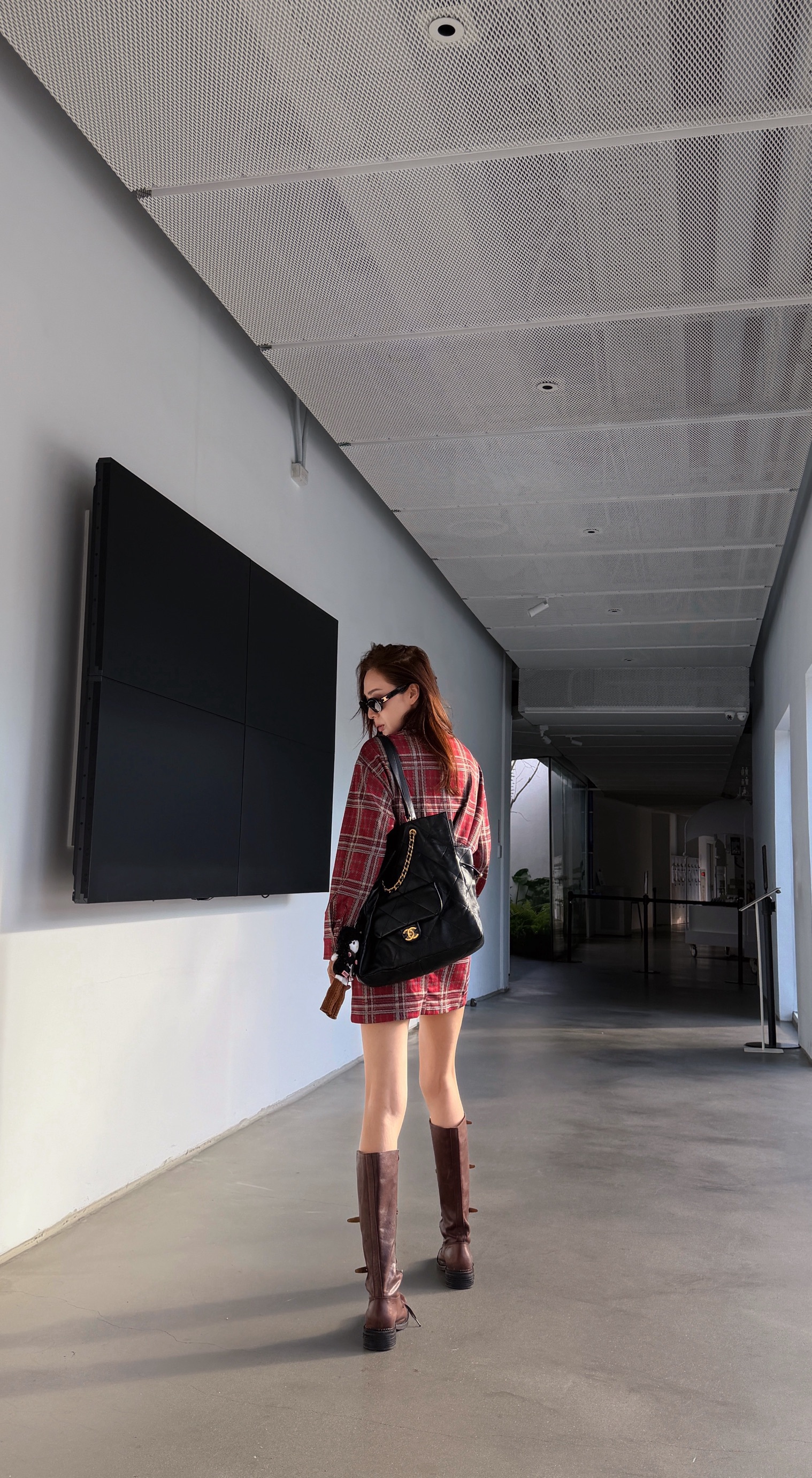 Nana款復古紅格紋襯衫