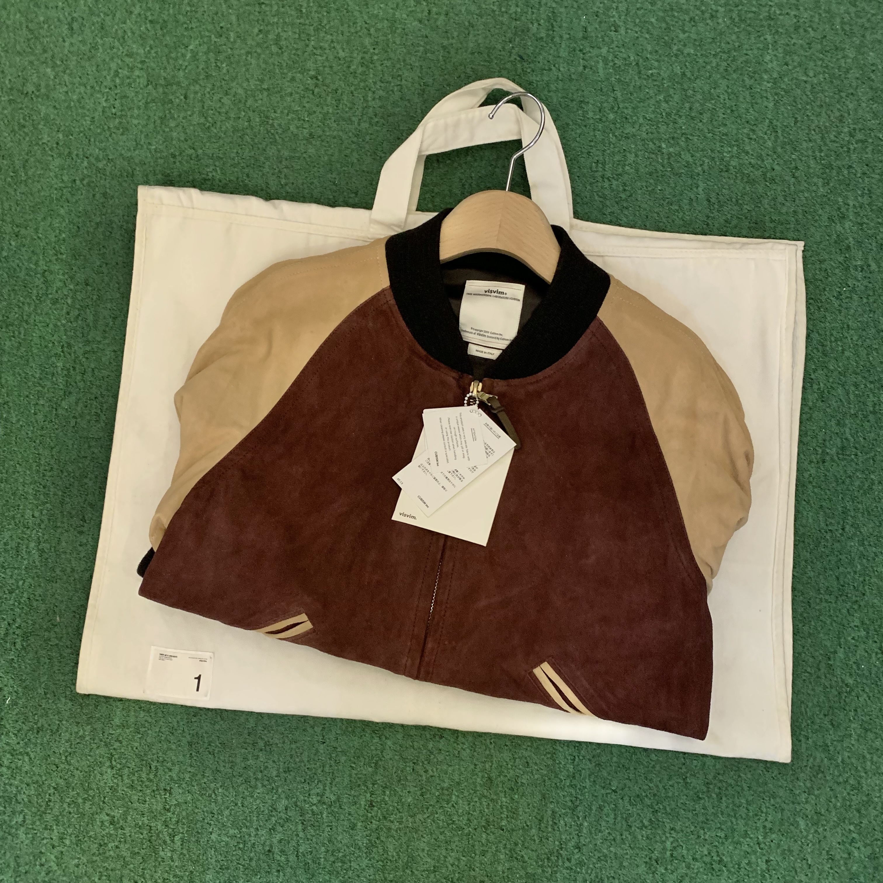 VISVIM VARSITY JKT IT (VEGGIE GOAT LEATHER) *MADE IN ITALY - BURGUNDY SIZE 1 IN STOCK NOW (現貨發售中)