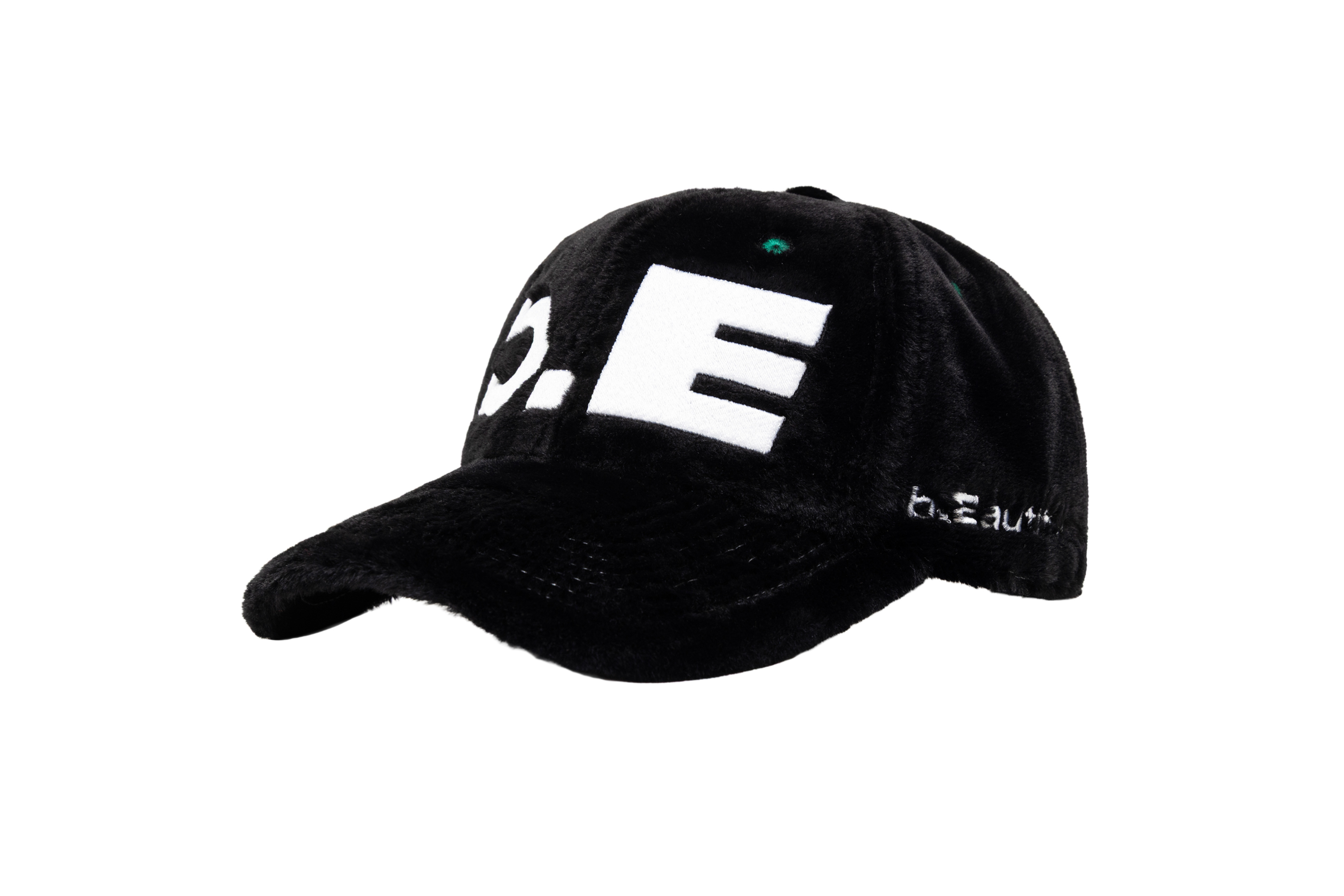 b.Eautiful “b.E Hat" (Black Plush / White)