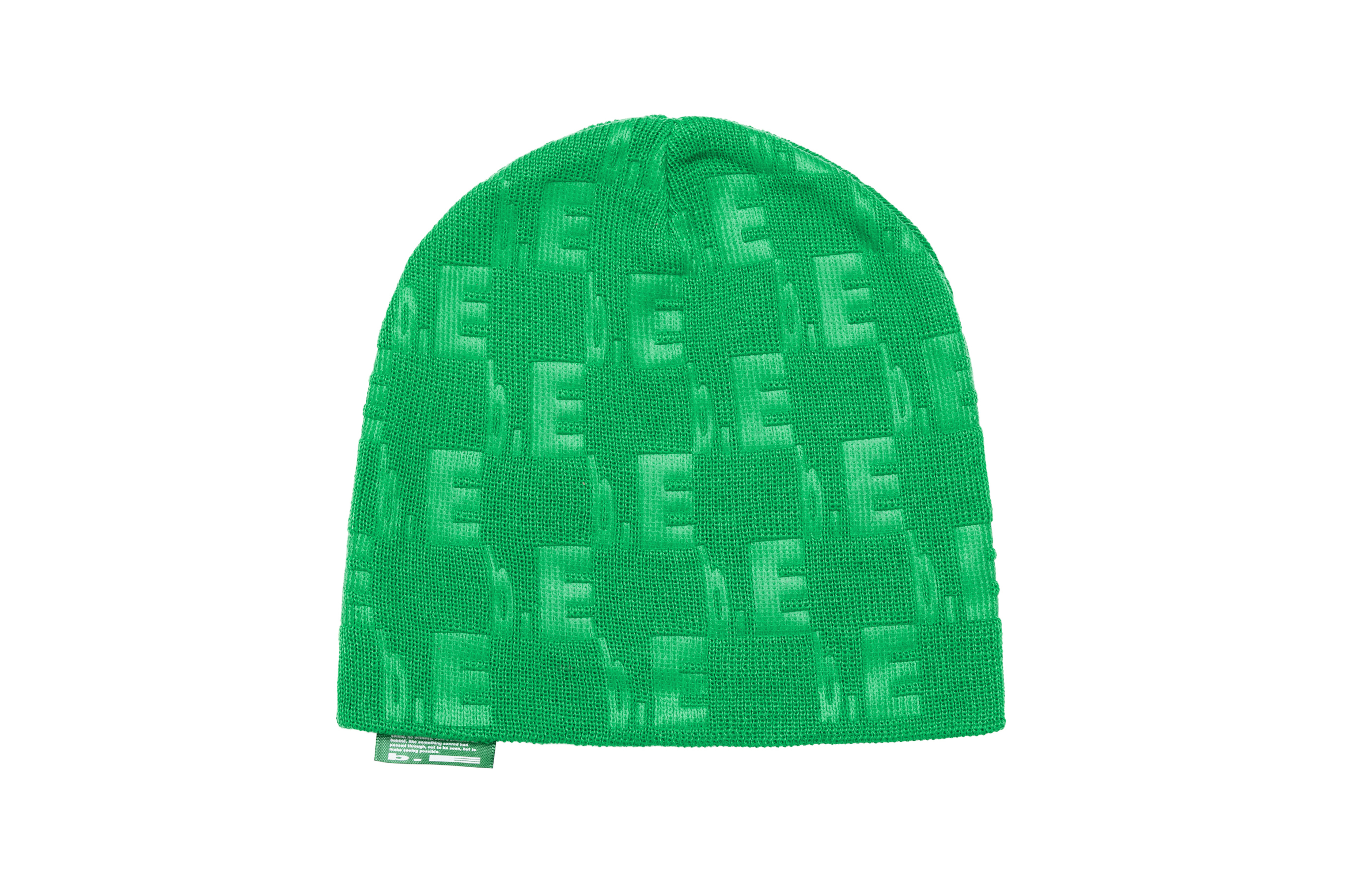b.Eautiful "Checkered Logo Emboss Beanie" (Green)