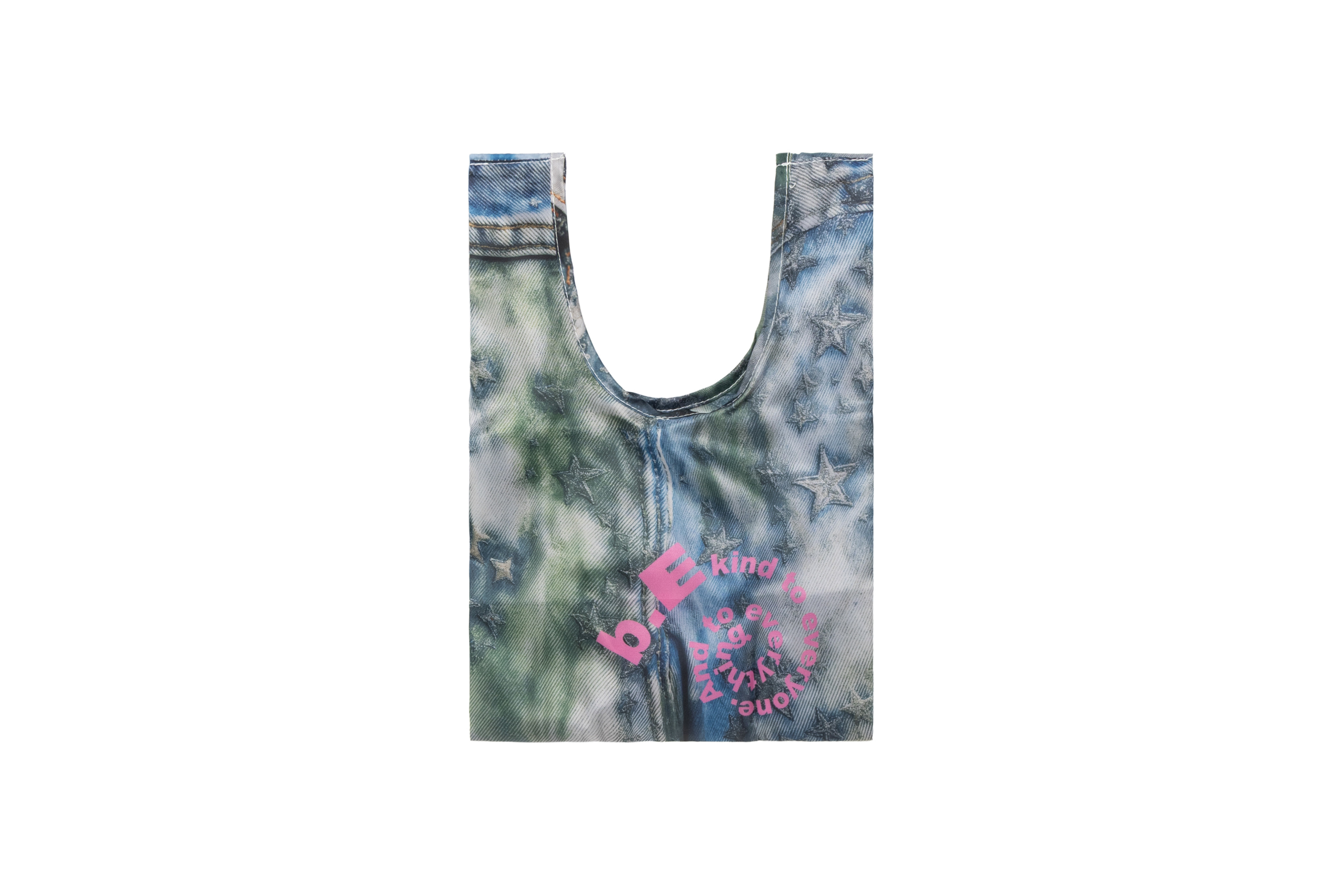 b.Eautiful "Star Denim Reusable Bag Mini" (Grey / Pink)