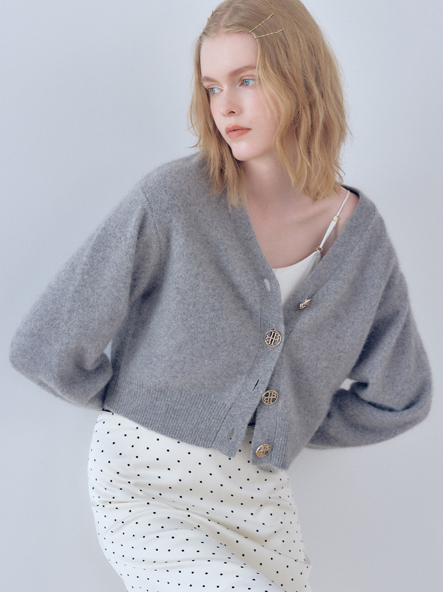 [預購]折扣LILY BROWN LB LOGO 狐狸毛針織開襟衫