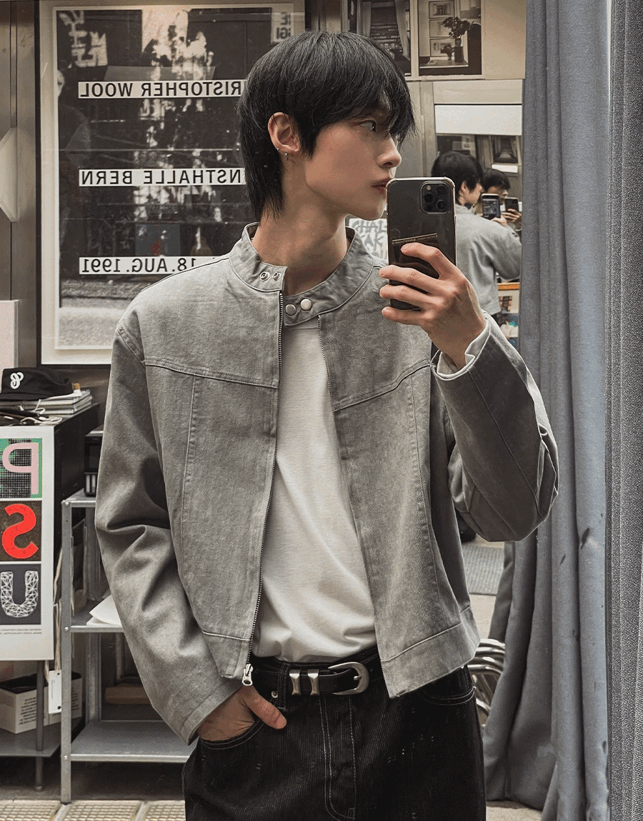 簡約俐落短款騎士外套