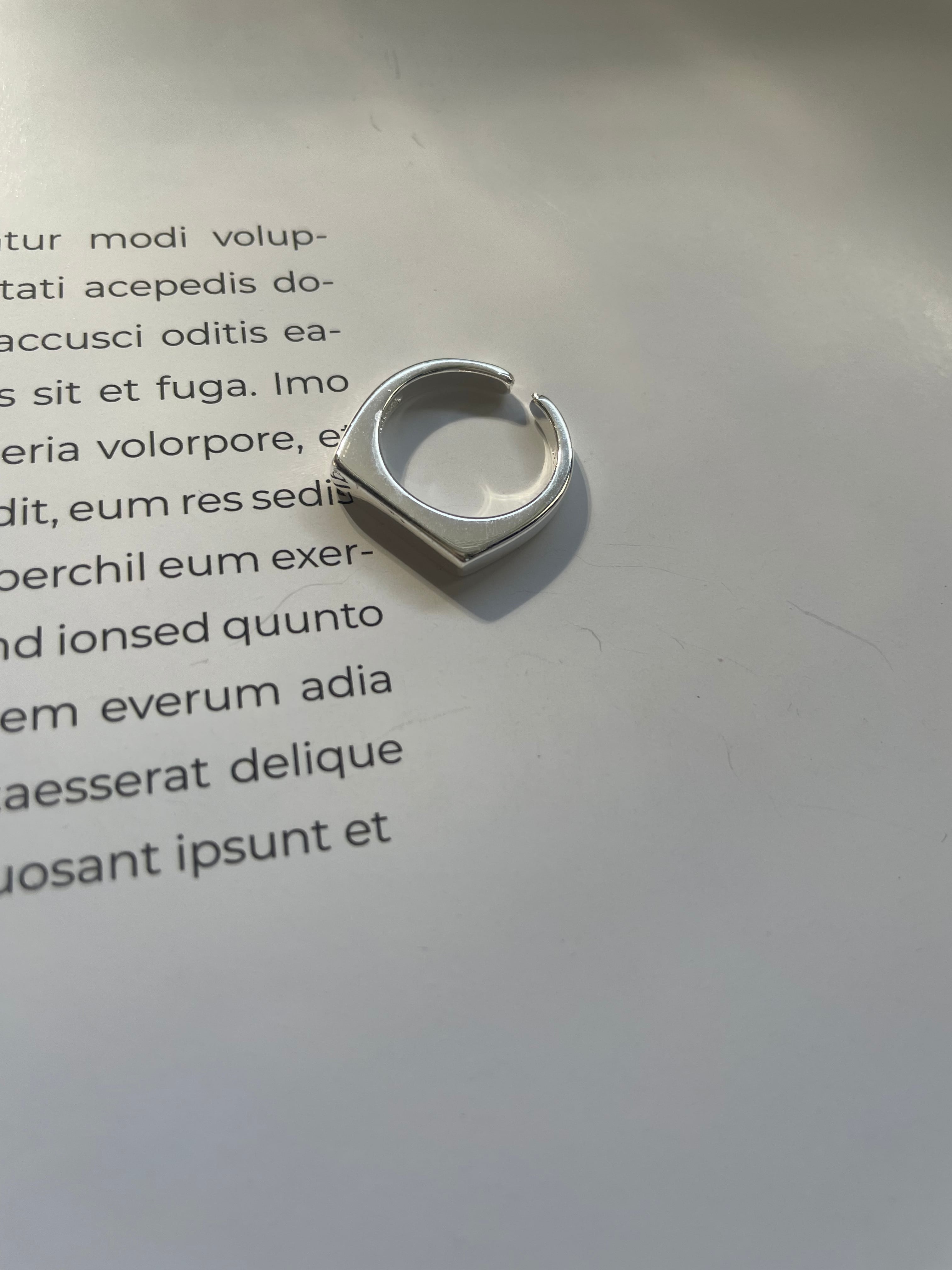 silver square ring