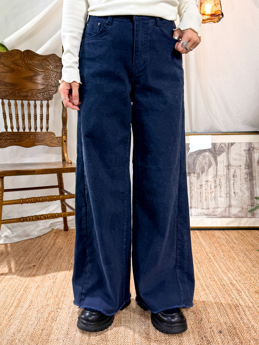 ⬇️開倉低至半價😱FINALSALE📣 腳位SOSO．內薄抓毛 扯布料直腳褲 (有袋)【不設退換】