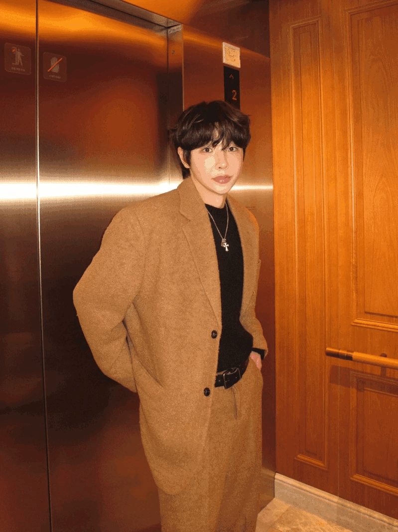 圈圈呢寬鬆羊毛西裝外套