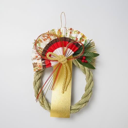 新年裝飾 注連繩 松×組紐 金