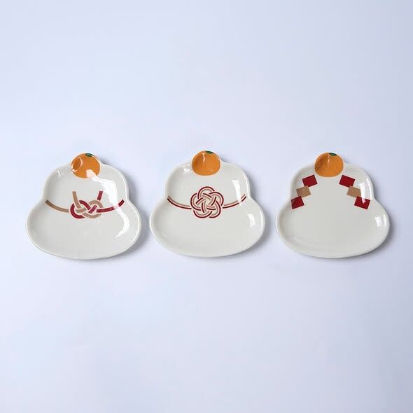 新年食器 造型小盤 鏡餅 3入