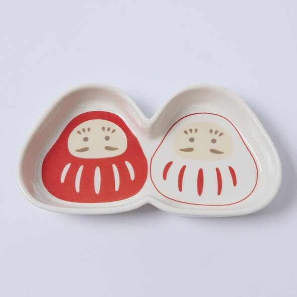 新年食器 小盤 紅白達摩