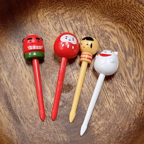 新年食器 造型叉 正月吉祥物 4入