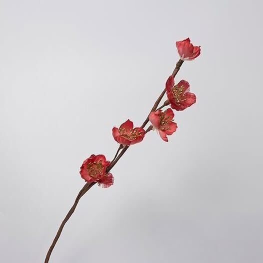 新年裝飾 仿真花 梅 鐵絲 金