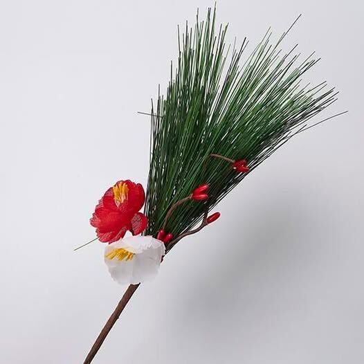 新年裝飾 仿真花 松×果實×紅白梅