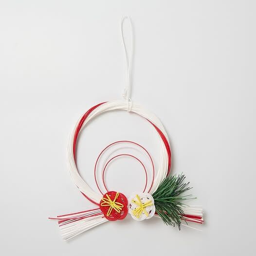 新年裝飾 水引注連繩 紅白梅