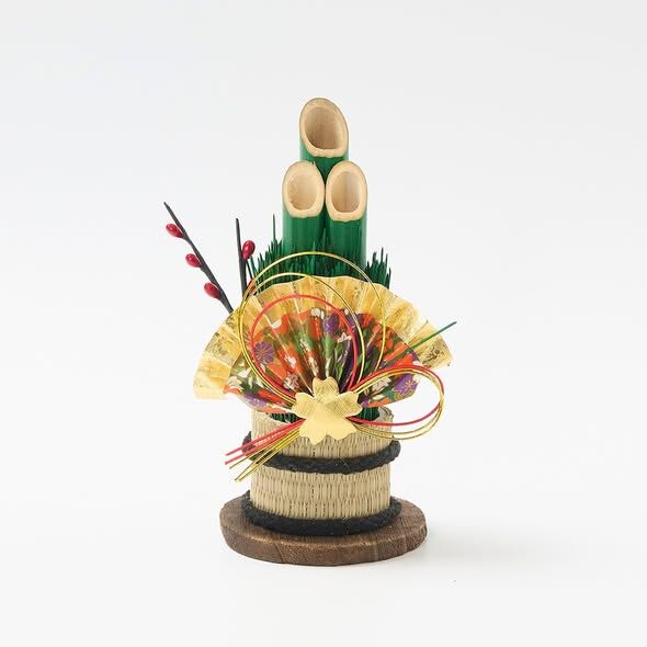 新年裝飾 門松擺飾 扇×水引花 金