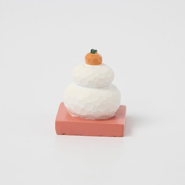 新年裝飾 樹脂擺飾 鏡餅坐墊 紅