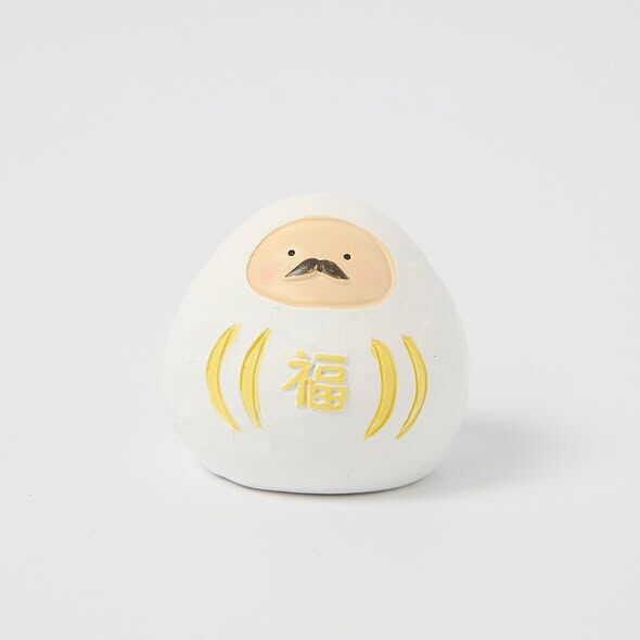新年開運擺飾 圓滾滾達摩 白