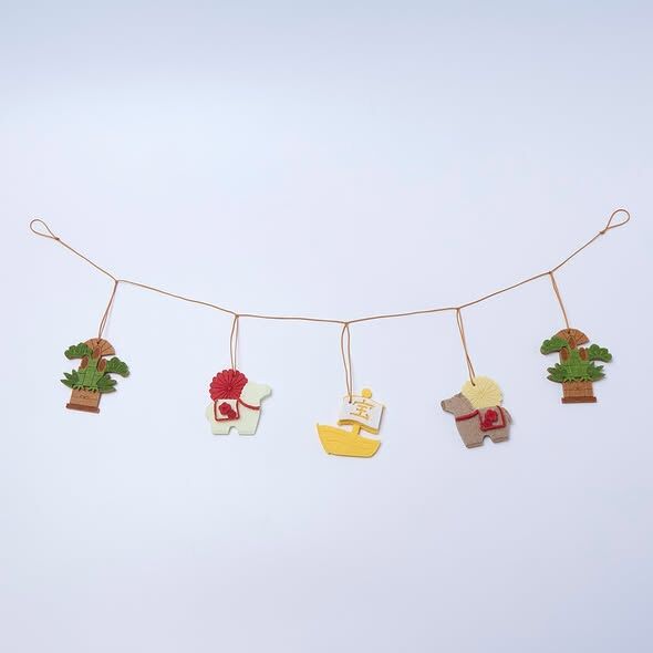 馬年限定 5連毛氈吊飾 緣起物小馬