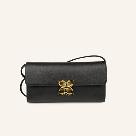 1FL0104-188 [FLEURON] Hortensia Clutch Noir #MAF19VG0303BLK (EU)