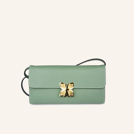 1FL0104-192 [FLEURON] Hortensia Clutch Vert Amande #MAF19VG6323AGR (EU)