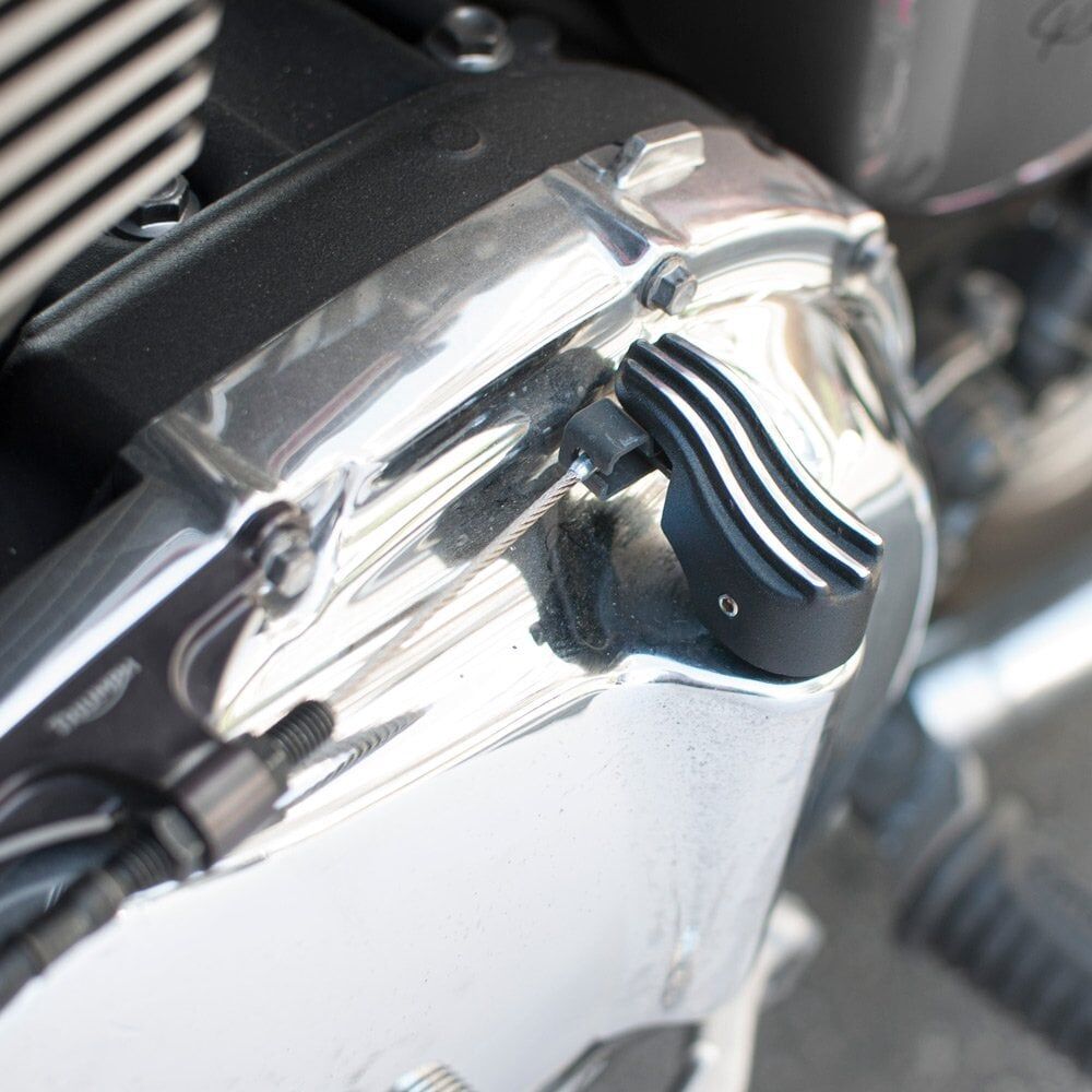 Motone 氣冷凱旋專用 拉索蓋 - 黑銀